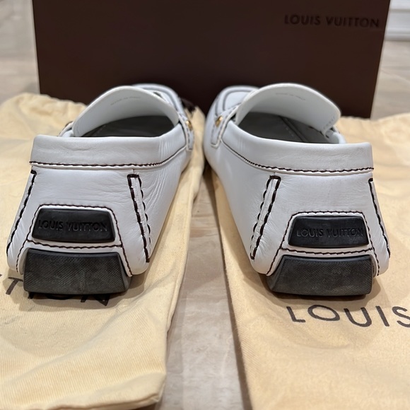 Authentic Louis Vuitton White Monte Carlo Loafers - Picture 5 of 11